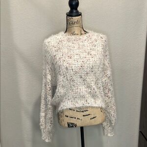 Cream Crew Neck Sweater with flecks of color.